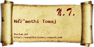 Némethi Tomaj névjegykártya